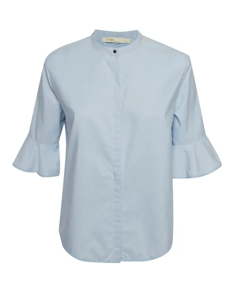 Maje Gestreiftes T-Shirt mit Rüschenärmeln - Blau Blau