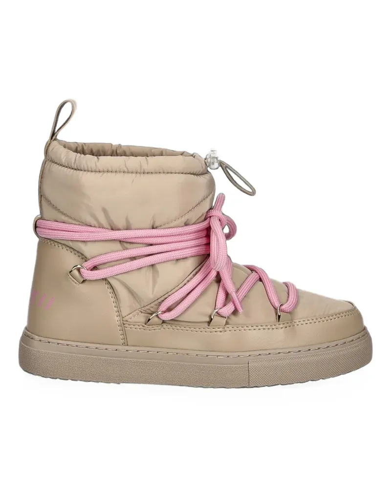 INUIKII quilted lace-up ankle boots - Nude Nude