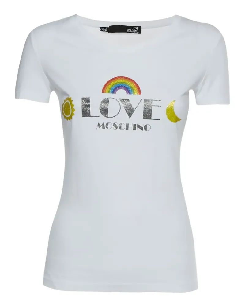 Moschino T-Shirt mit Logo-Print - Weiß Weiß