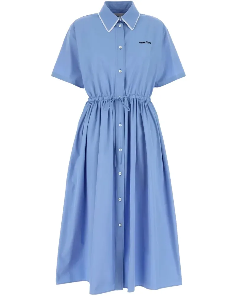 Miu Miu Hemdkleid aus Popeline - Blau Blau