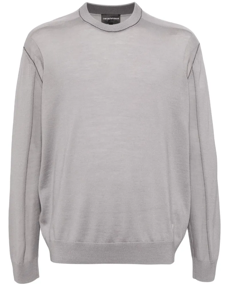 Emporio Armani Pullover mit Logo-Stickerei Grau