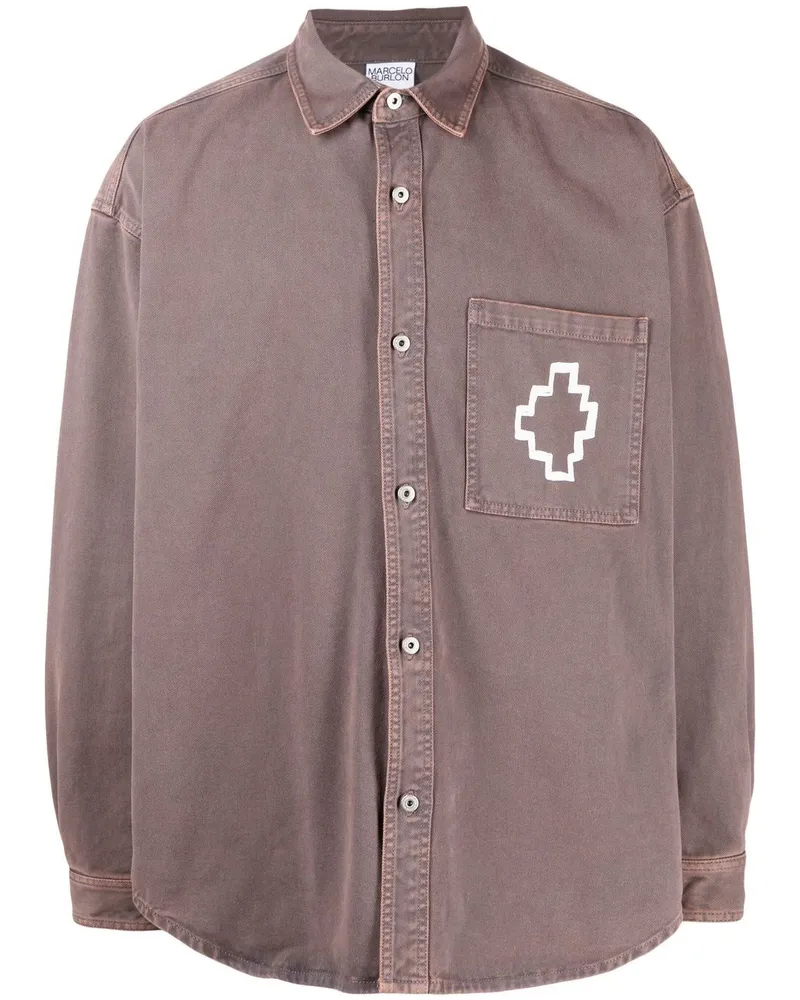Marcelo Burlon | County of Milan Hemd mit Kreuzmotiv - Braun Braun