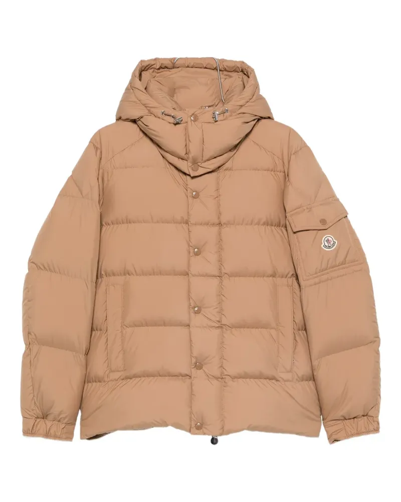 Moncler logo-patch padded jacket - Nude Nude