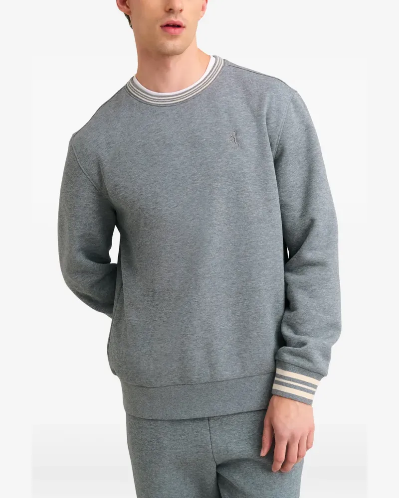 Pringle of Scotland Gestreifter Pullover mit Logo-Stickerei - Grau Grau