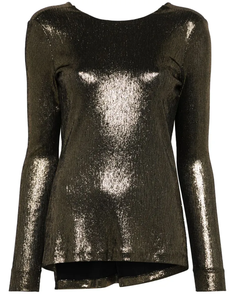 Twin-Set Laminierte Bluse mit Knotendetail - Gold Gold