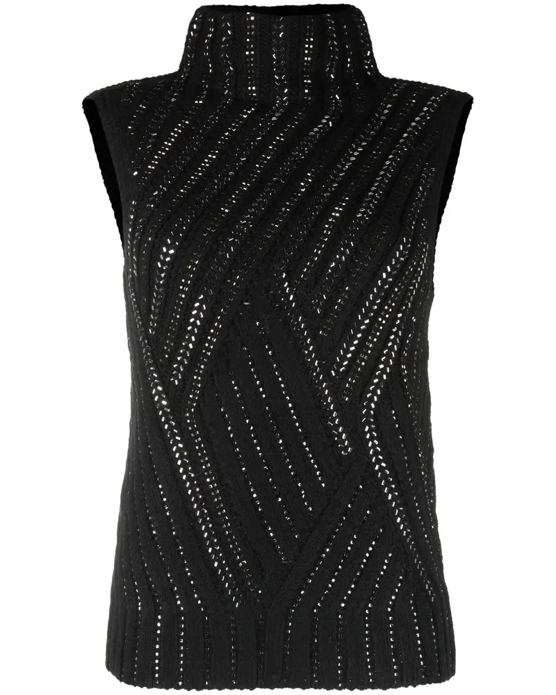 Ermanno Scervino Verzierter Rollkragenpullover - Schwarz Schwarz