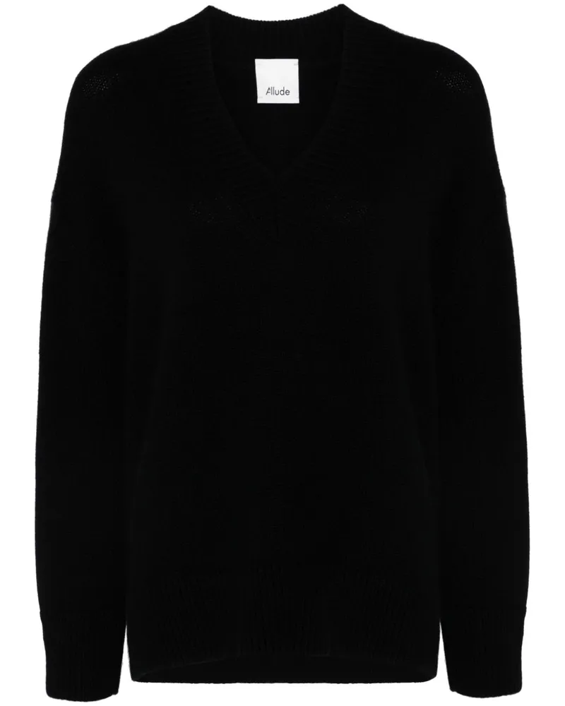 ALLUDE Klassischer Kaschmirpullover - Schwarz Schwarz