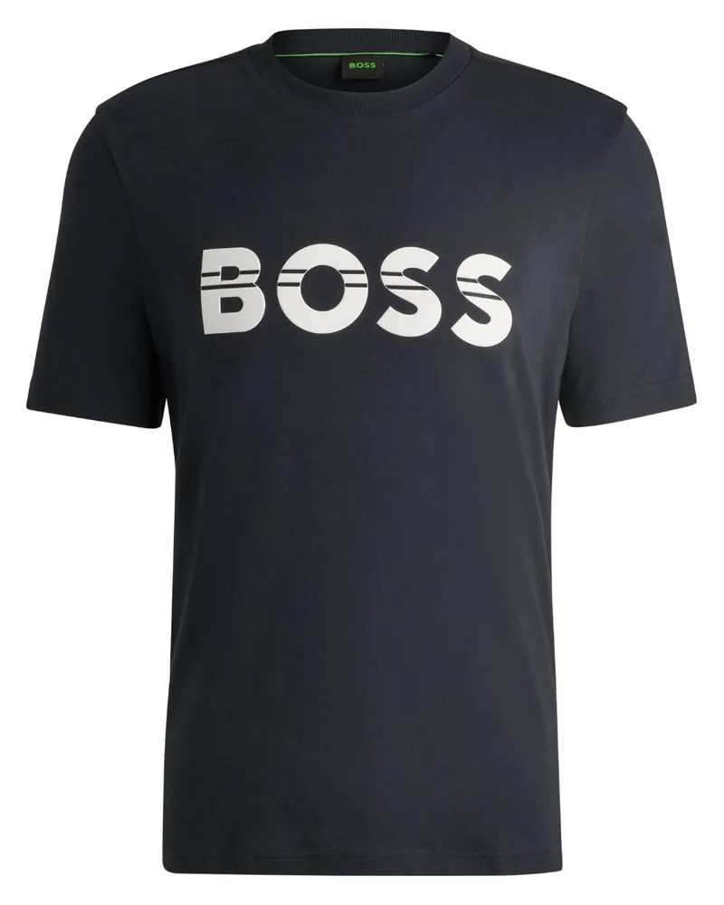HUGO BOSS T-Shirt mit Logo-Patch - Blau Blau