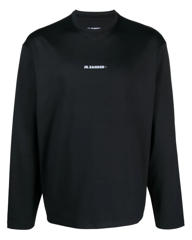Jil Sander Langarmshirt mit Logo-Print - Schwarz Schwarz