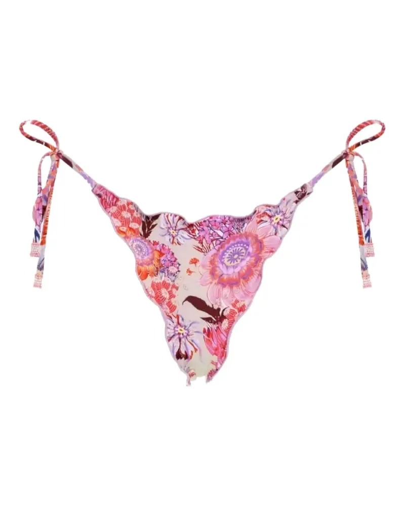 AGUA BENDITA Alegria floral-print bikini bottoms - Nude Nude