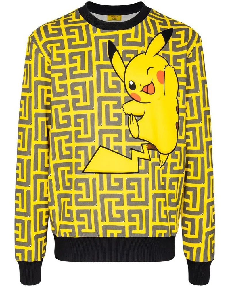 Balmain x Pokemon Sweatshirt mit Print Schwarz