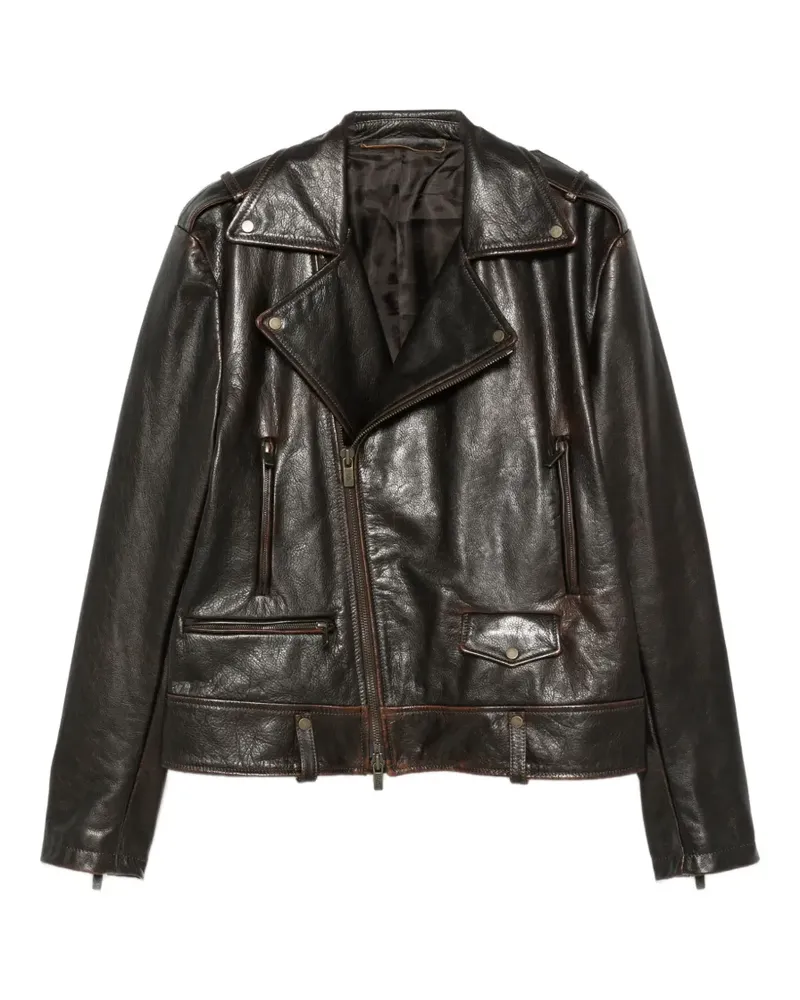 Salvatore Santoro Bikerjacke aus Leder - Braun Braun