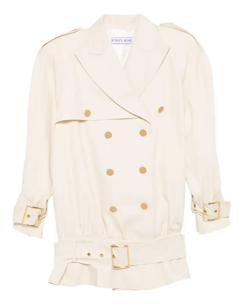 Rowen Rose Doppelreihiger Mantel mit Gürtel - Nude Nude