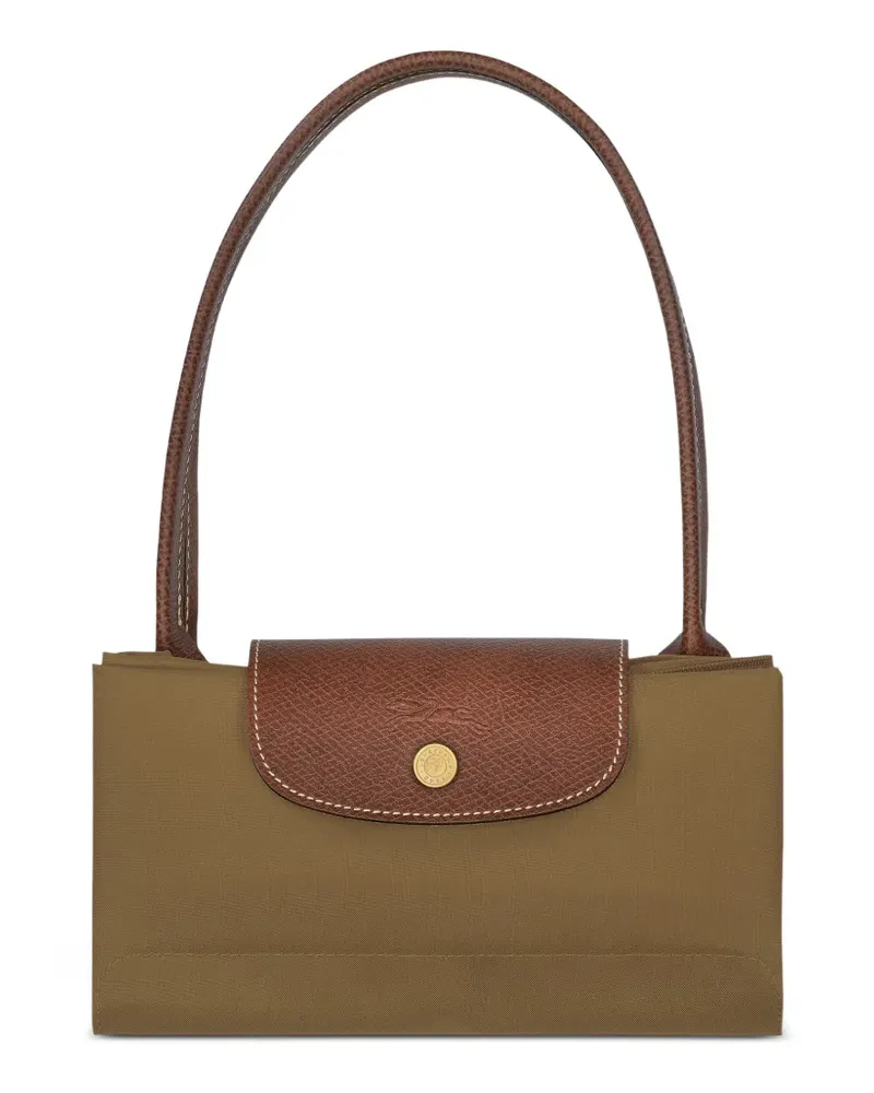 Longchamp Le Pliage Green Tote Bag mit Lederbesatz - Grün Grün