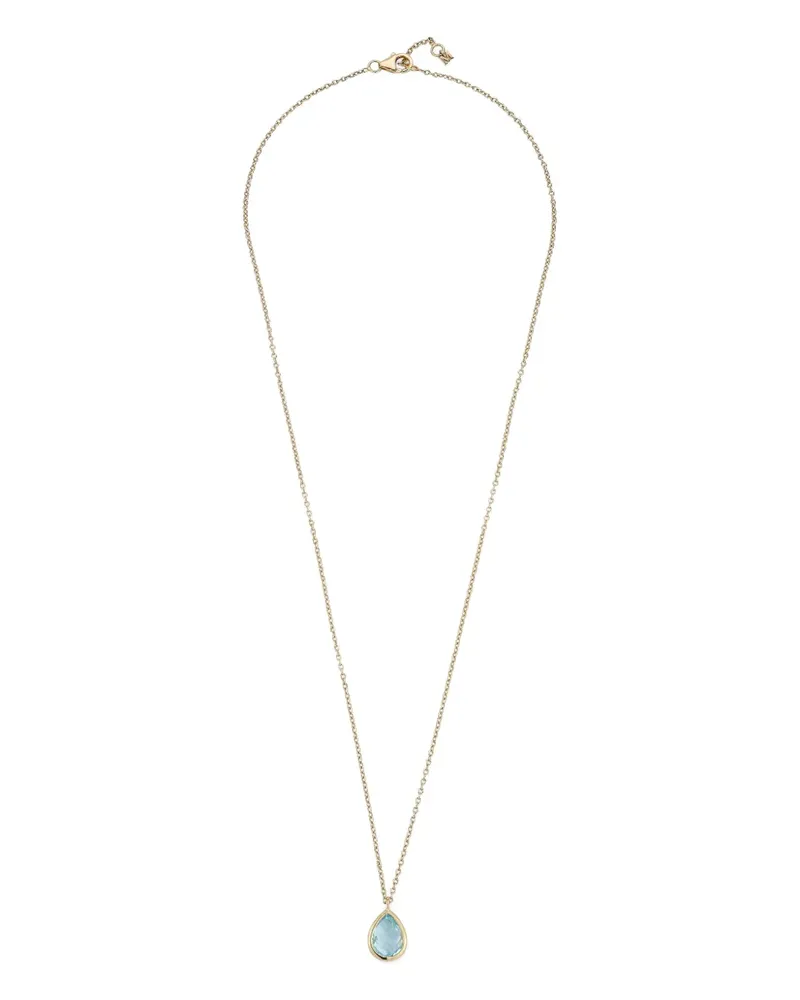 MATEO 18kt Gelbgoldhalskette mit Schmucksteinen im Tropfenschliff Gold