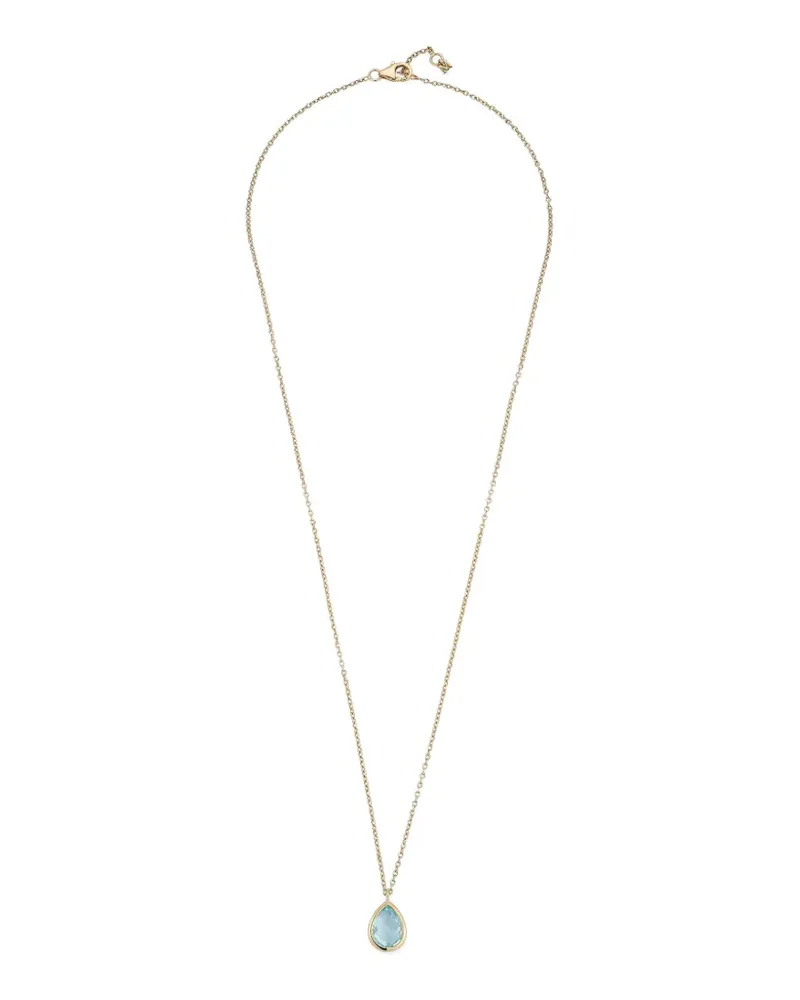 MATEO 18kt Gelbgoldhalskette mit Schmucksteinen im Tropfenschliff Gold