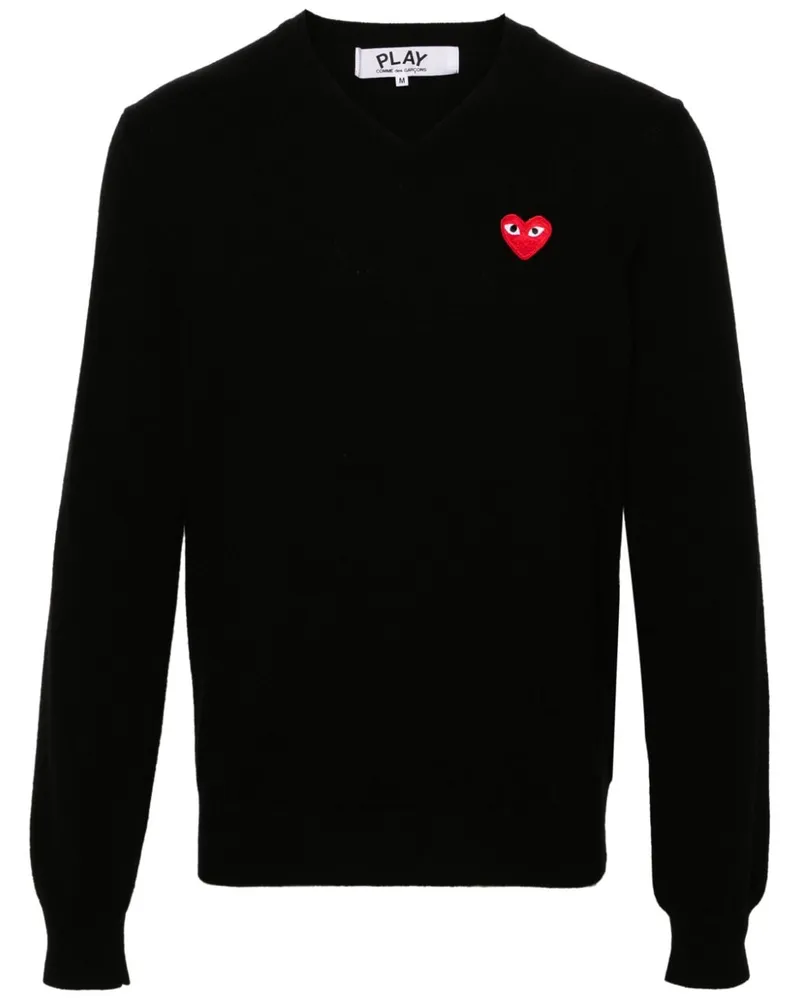 Comme des Garçons Pullover mit Herz-Patch Schwarz