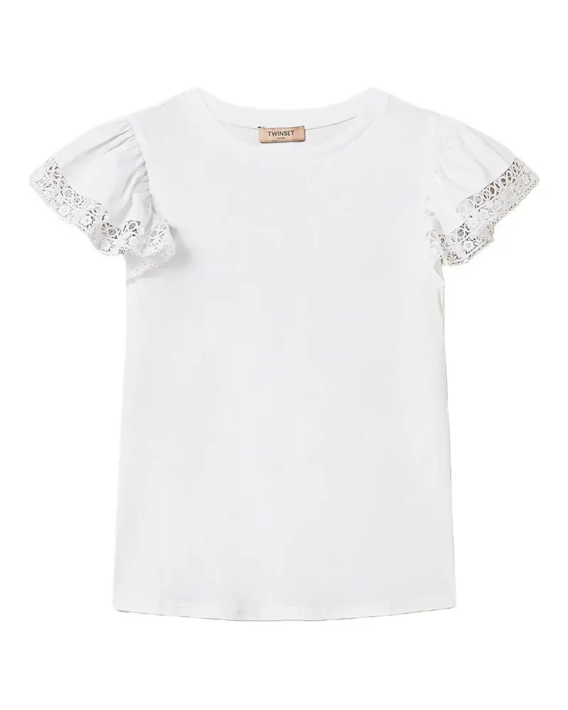 Twin-Set lace short-sleeves T-shirt - Weiß Weiß