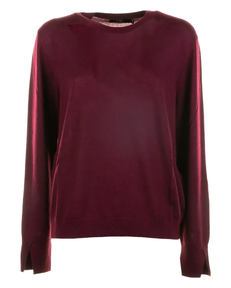 Seventy Rundhals-Pullover mit geschlitzten Bündchen - Rot Rot