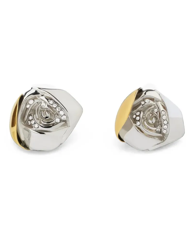 Givenchy Blumen-Ohrringe mit Kristallen - Silber Silber