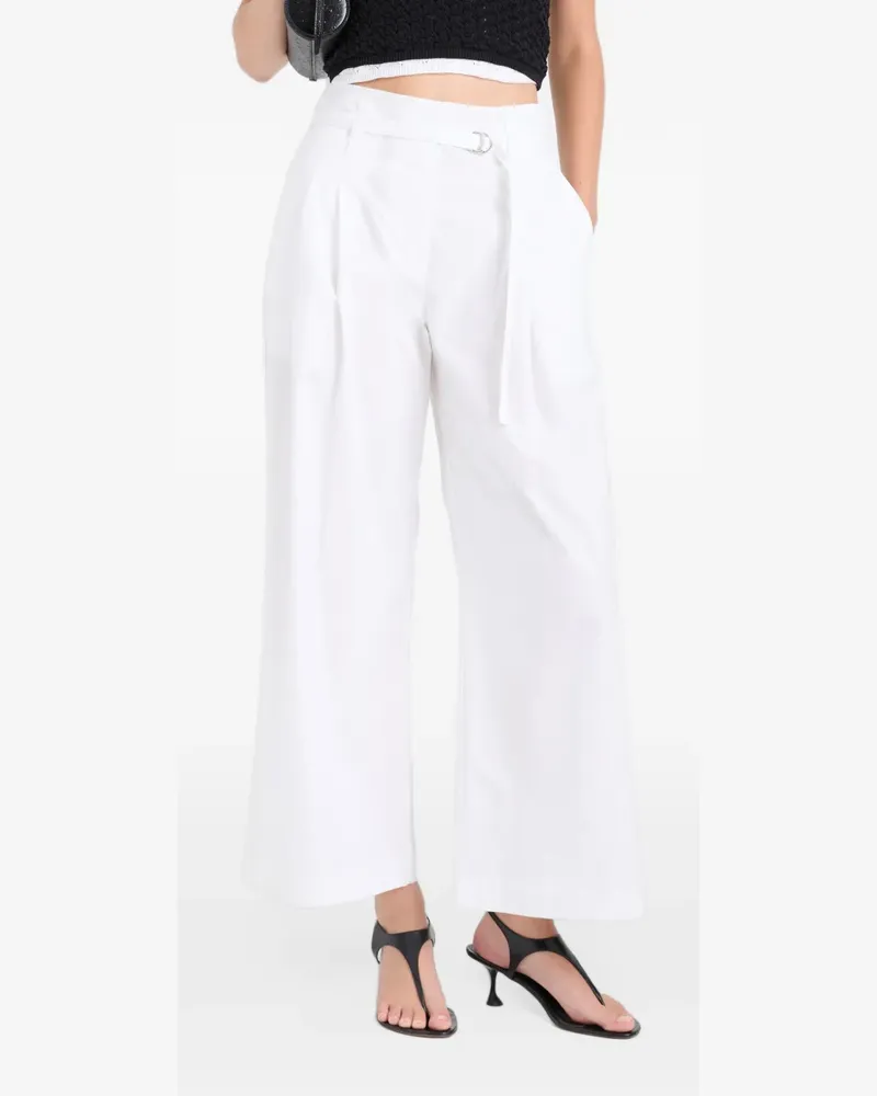 Proenza Schouler Raver Popeline-Hose mit Gürtel - Weiß Weiß