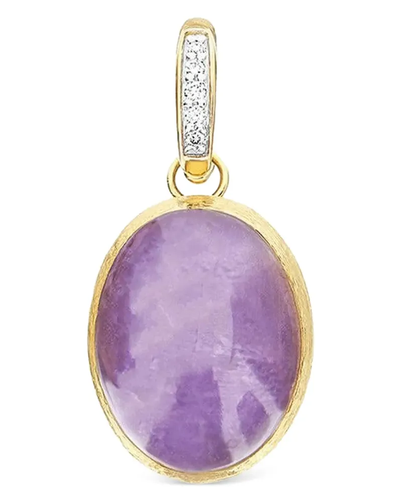 NANIS medium 18K yellow gold Boules diamond and lapidolite charm Gold
