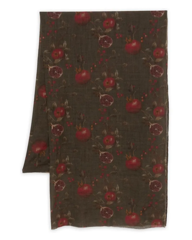 Uma Wang Schal mit Granatapfel-Print - Braun Braun