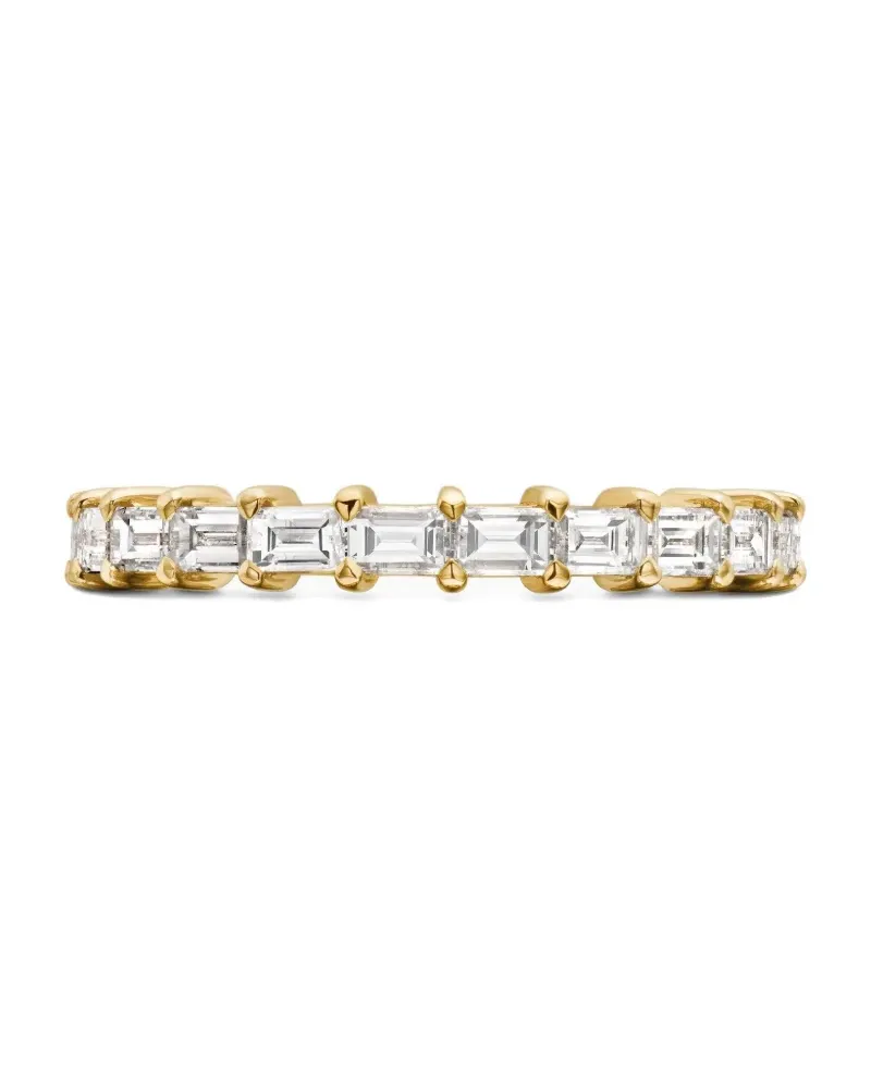 David Yurman 18kt DY Eden Partway Gelbgoldring mit Diamanten (2mm Gold