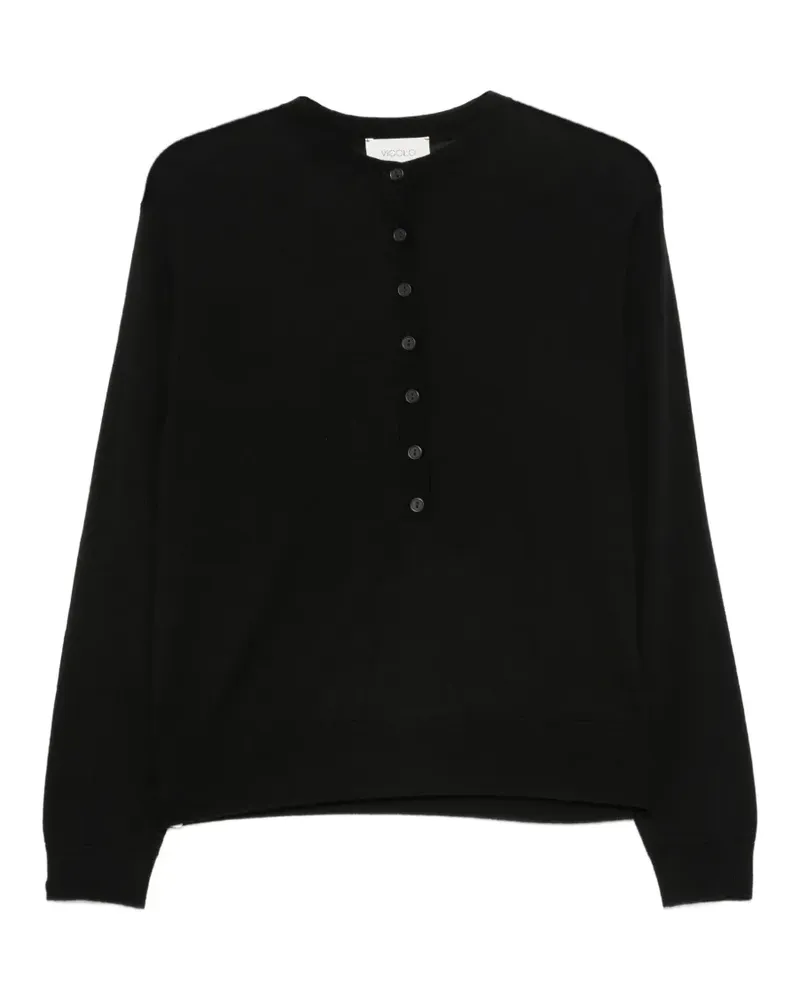 VICOLO Geknöpfter Pullover - Schwarz Schwarz
