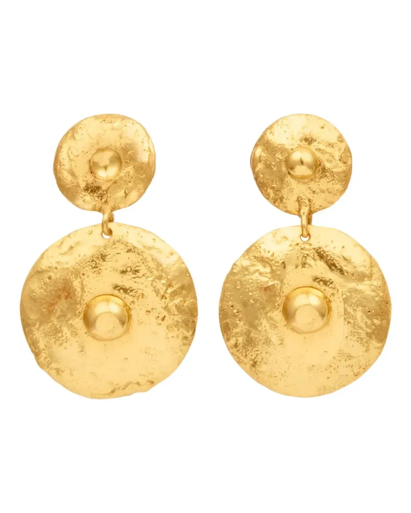 Sylvia Toledano Venus Hängeohrringe mit gehämmerter Scheibe - Gold Gold