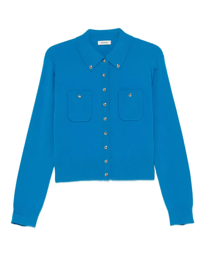 Sandro Cardigan mit Hemdkragen - Blau Blau
