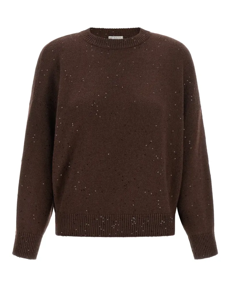 Brunello Cucinelli Diamante sequin-embellished sweater - Braun Braun