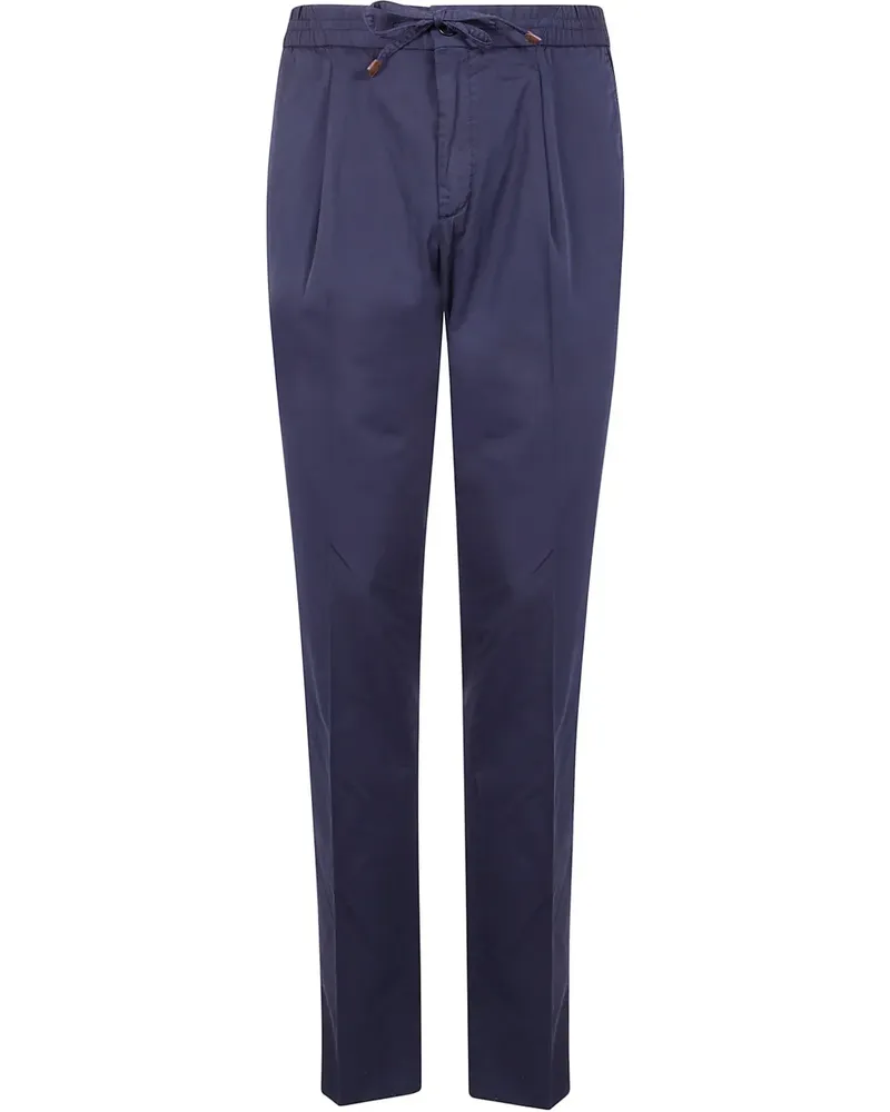Incotex Hose mit Bundfalten - Blau Blau