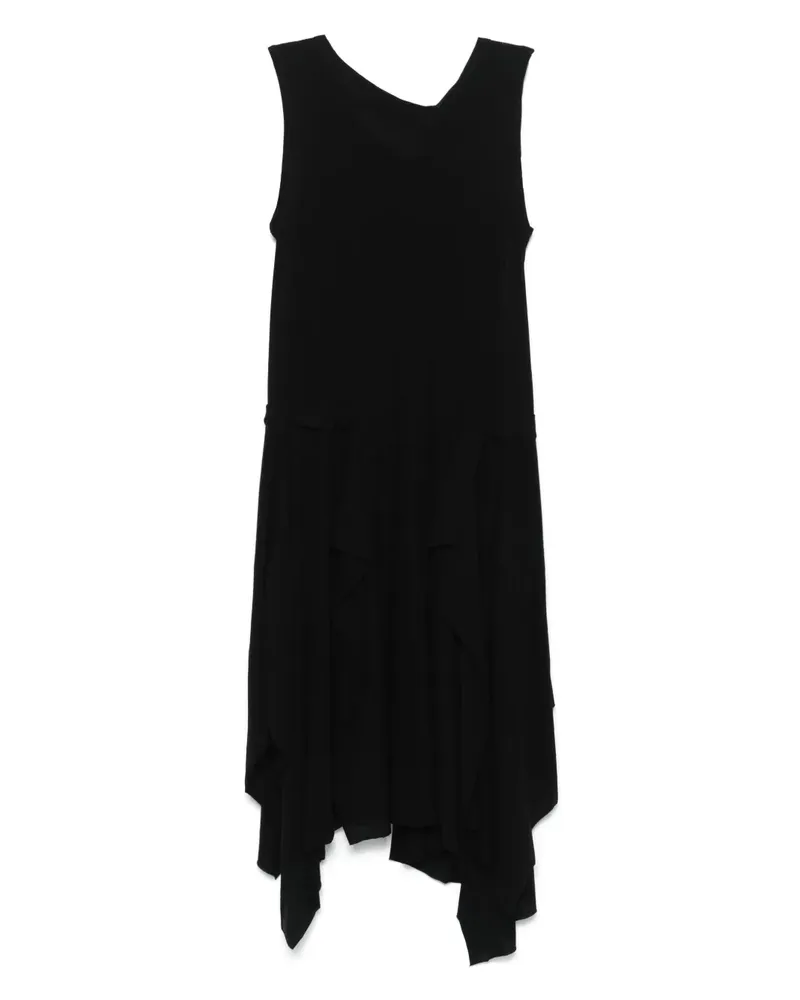 Yohji Yamamoto Asymmetrisches Midikleid - Schwarz Schwarz