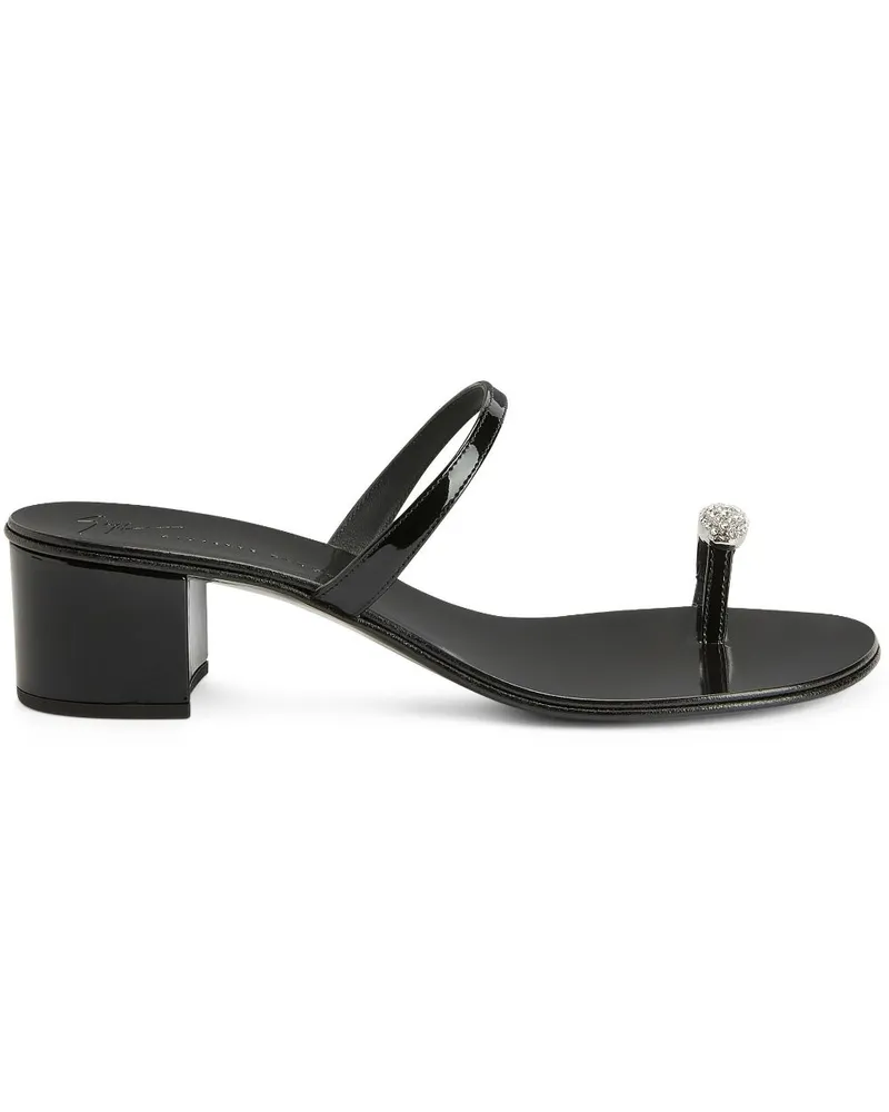 Giuseppe Zanotti Pantoletten mit Kristallen - Schwarz Schwarz