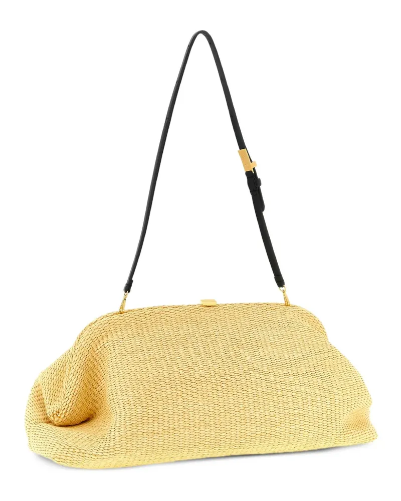 Alberta Ferretti maxi woven clutch bag - Nude Nude