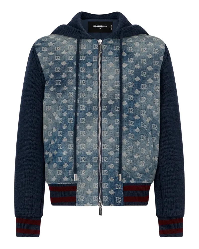 Dsquared2 D2 Monogram Cardigan mit Reißverschluss - Blau Blau