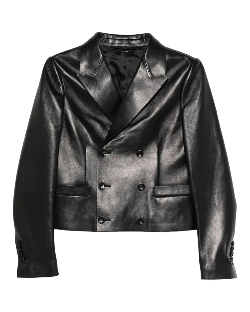 Tom Ford double-breasted leather jacket - Schwarz Schwarz