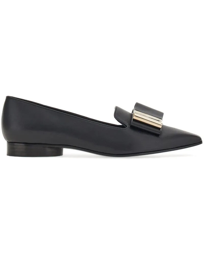 Ferragamo Loafer mit Schleife Schwarz