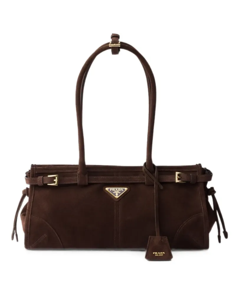 Prada Bonnie medium suede bag - Braun Braun