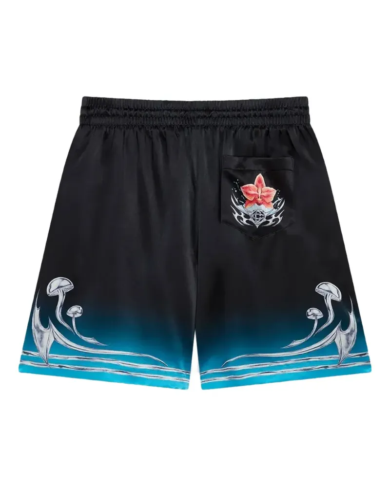 Casablanca Paris Blades Shorts mit Pilze-Print - Schwarz Schwarz