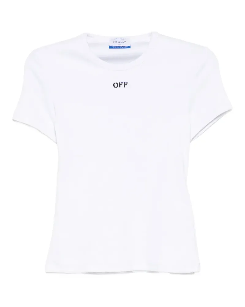 OFF-WHITE off stamp ribbed T-shirt - Weiß Weiß