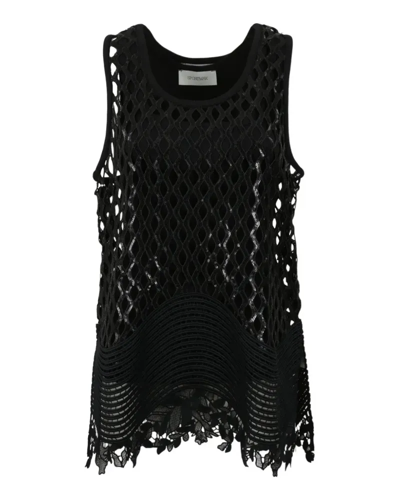 SPORTMAX Top mit Pailletten - Schwarz Schwarz