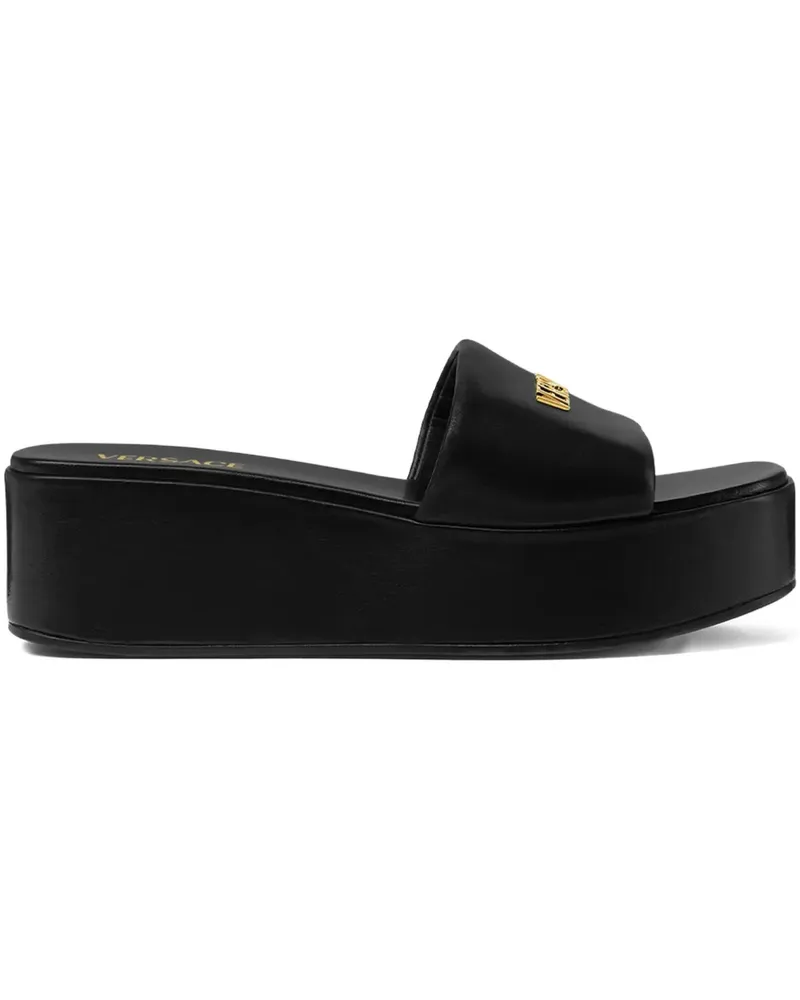 Versace Plateau-Mules mit Logo 55mm - Schwarz Schwarz