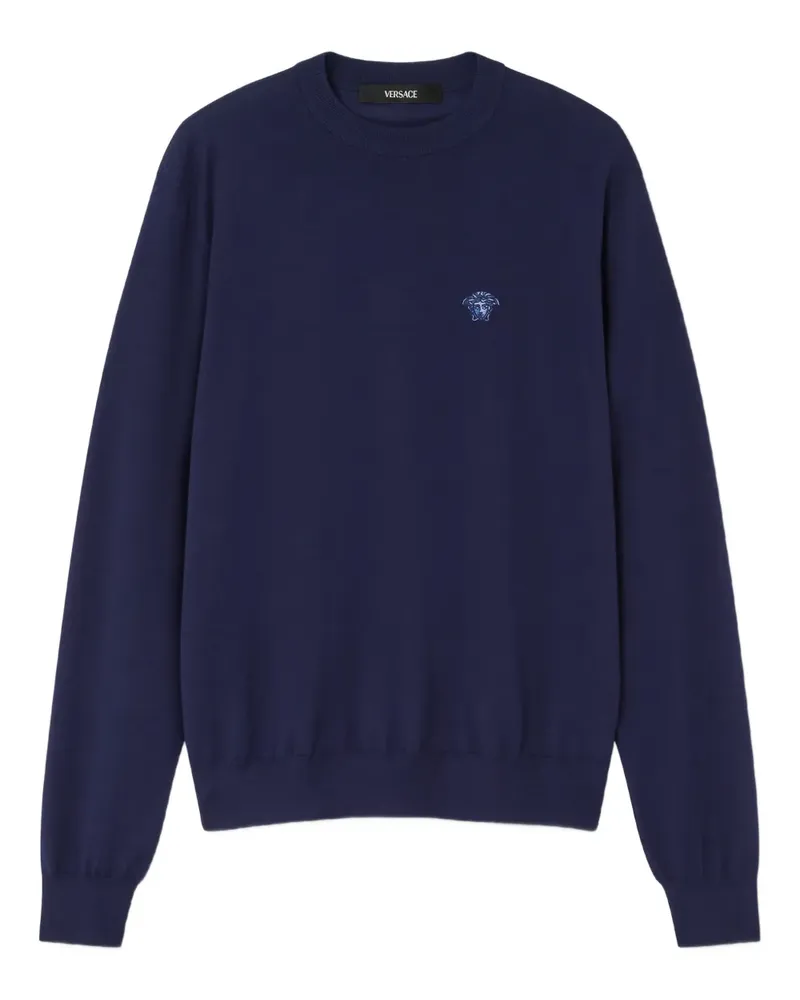 Versace Pullover mit Medusa-Stickerei - Blau Blau