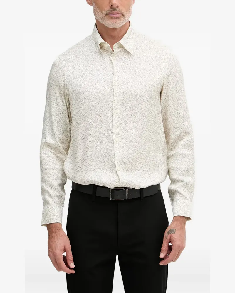 Armani Exchange Hemd mit durchgehendem Logo - Nude Nude