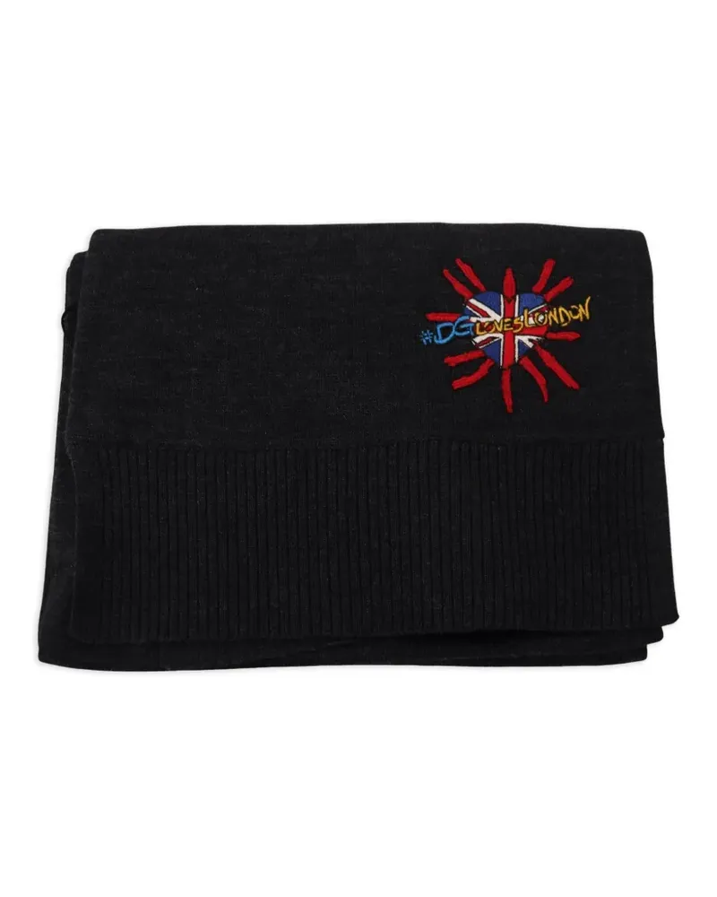 Dolce & Gabbana Schal mit Sacred Heart-Stickerei - Schwarz Schwarz