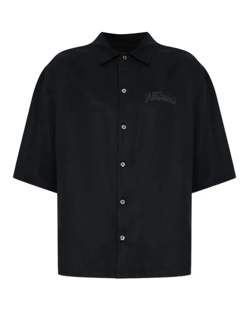 AllSaints Hemd mit Logo - Schwarz Schwarz