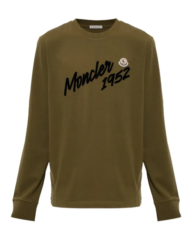 Moncler logo-print long-sleeve T-shirt - Grün Grün