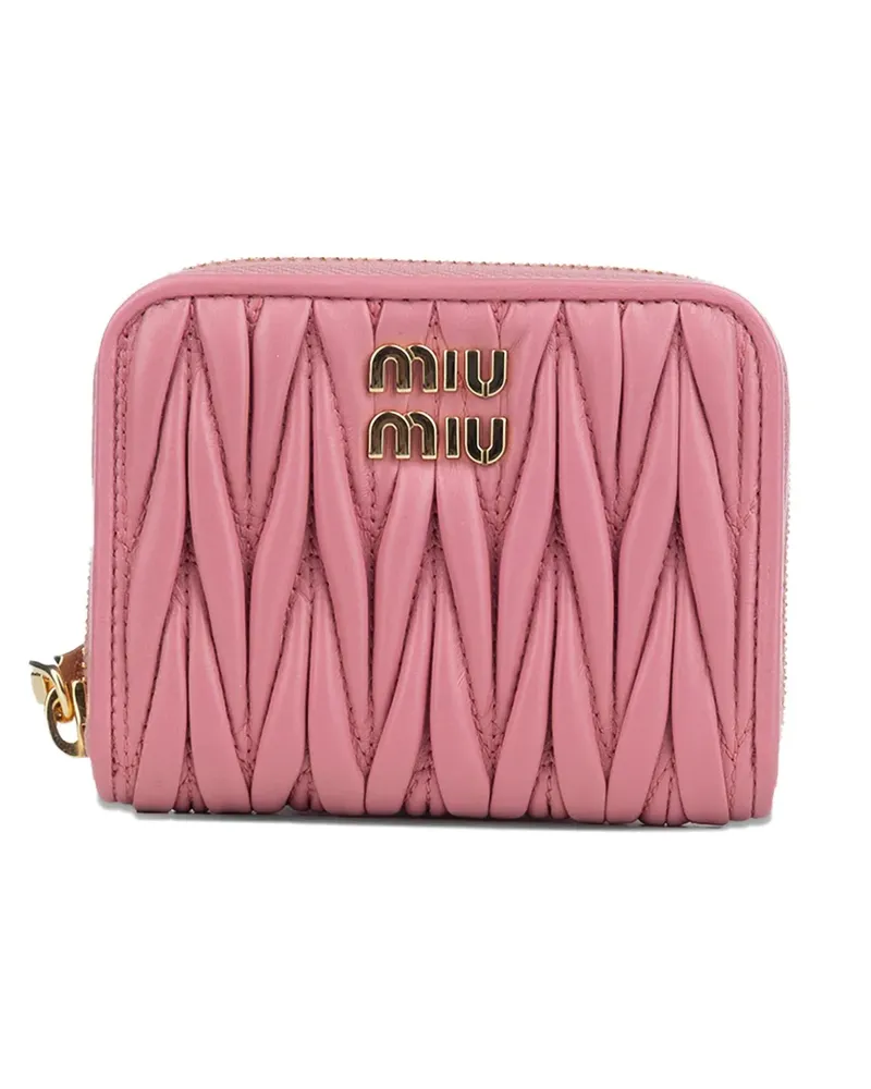 Miu Miu Portemonnaie aus Matelassé-Leder - Rosa Rosa